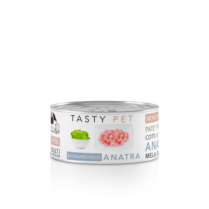 Tasty Pet Confezione di Alimento Completo Umido per Cani - 2304 Patè Monoproteico Anatra Mela e Zucca