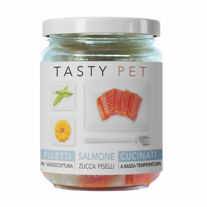 Tasty Pet Confezione di Alimento Completo Umido per Cani - 2011 Filetti di Pesce Zucca e Piselli